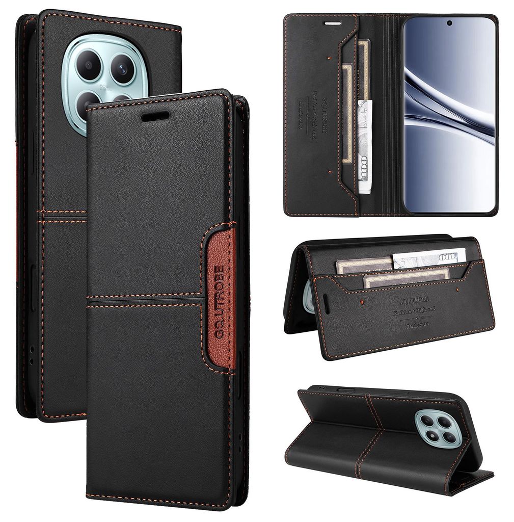 Handyhülle für Xiaomi Redmi Note 15 5G/4G Hülle, Leder Flip Wallet Kartenfach Stand Schutzhülle Schwarz