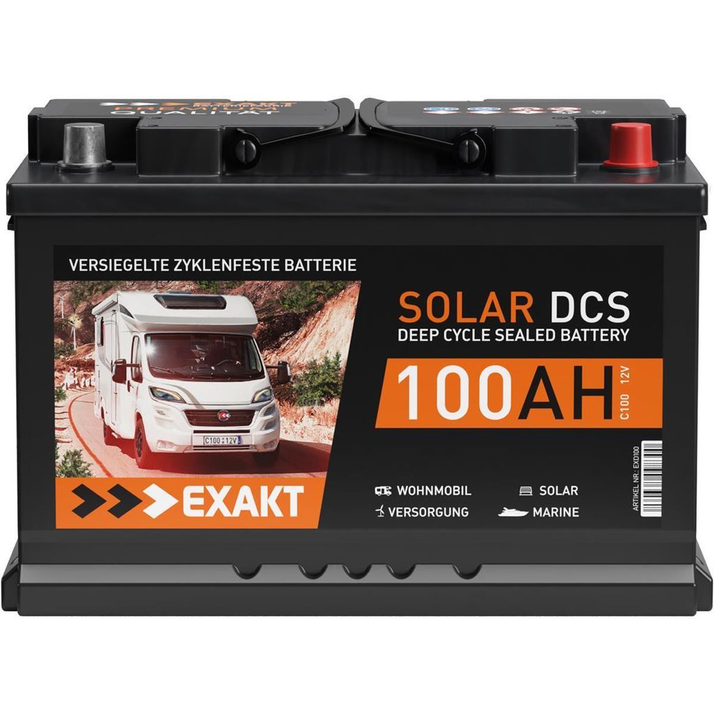 LANGZEIT AGM Batterie 100Ah 12V Solarbatterie Wohnmobil Batterie