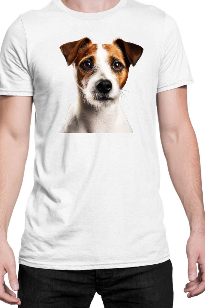 Herren T-Shirt Dogs Breeds Russell Terrier Dog Breed 005, Man 3XL / Weiß