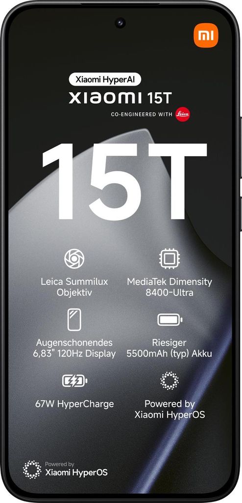 Xiaomi 15T 12/256GB Schwarz Produktbild 
