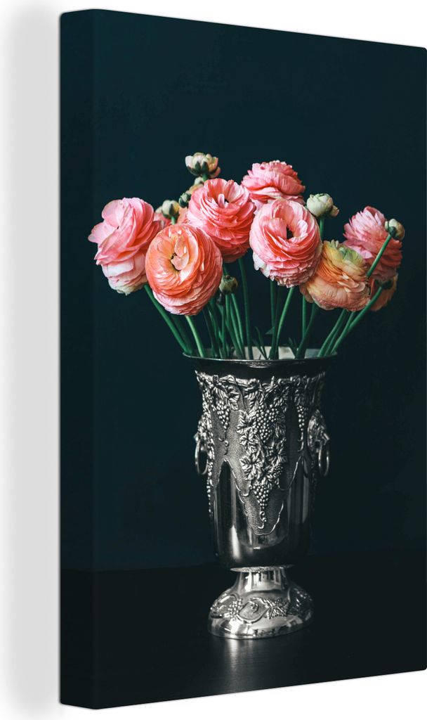 OneMillionCanvasses - Leinwandbilder - 90x140 cm, Rosen - Vase - Stilleben, Wandbilder Kunstdruck Wanddekoration - Wandschmucke - Schlafzimmer