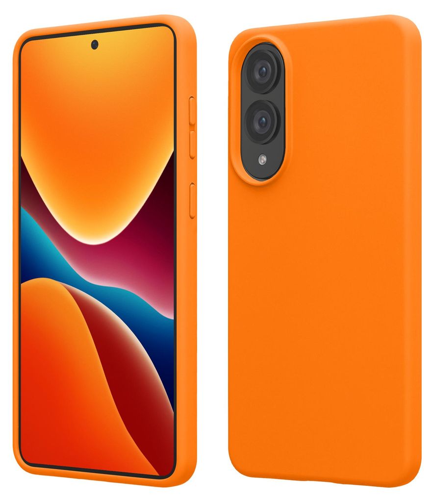 kwmobile Handyhülle für Samsung Galaxy S25 Edge Hülle - Case Silikon - Kabelloses Laden - Schutzhülle Cover in Fruity Orange