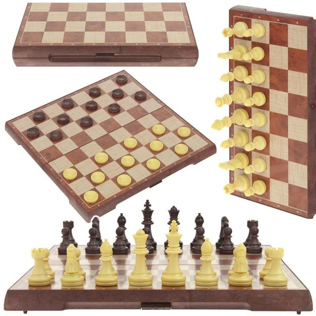 Schach Dame Magnetisch Klassisch Großes Magnetspiel 2in1 Produktbild 
