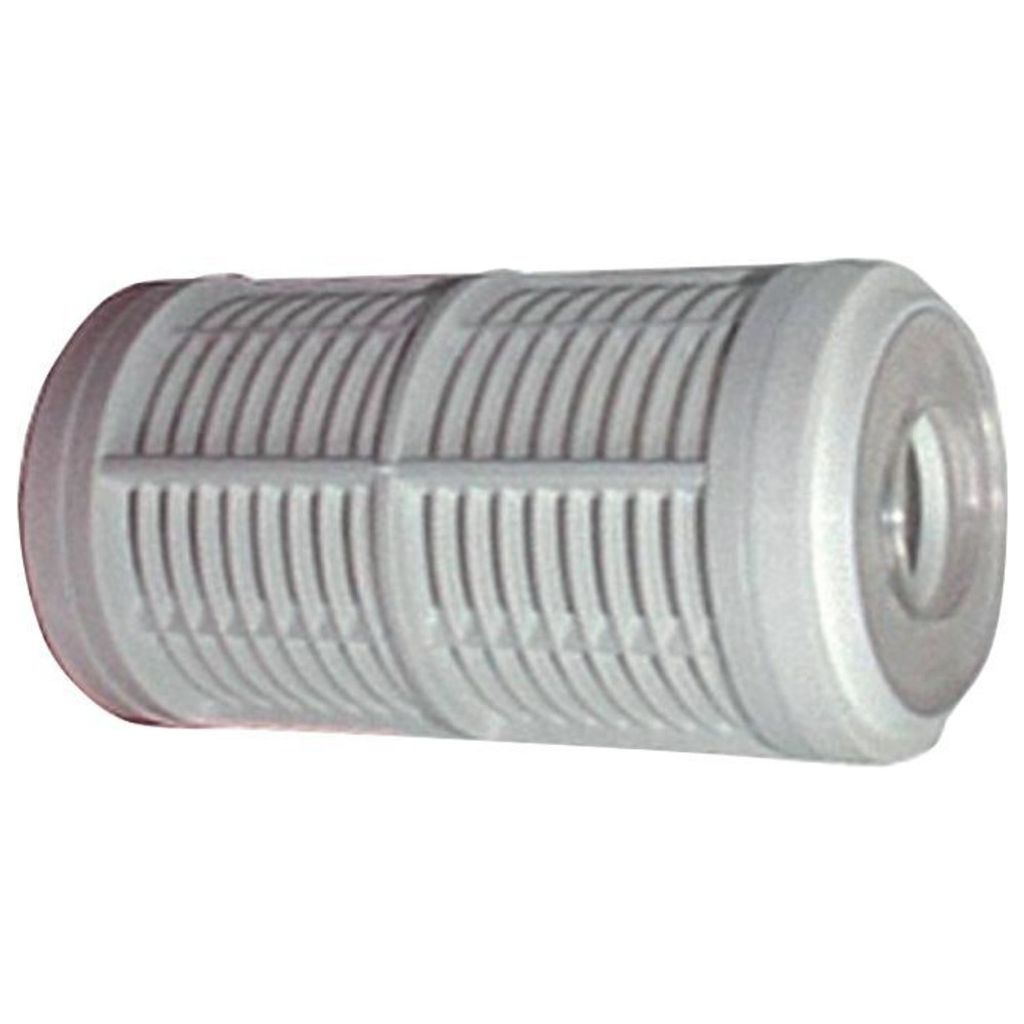 A close-up studio shot of a gray filter insert.