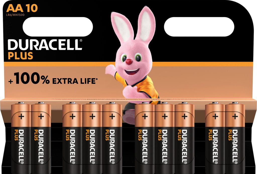 Duracell Plus New AA Mignon Alkaline-Batterien, 1.5V LR6 MN1500, 10er-Pack