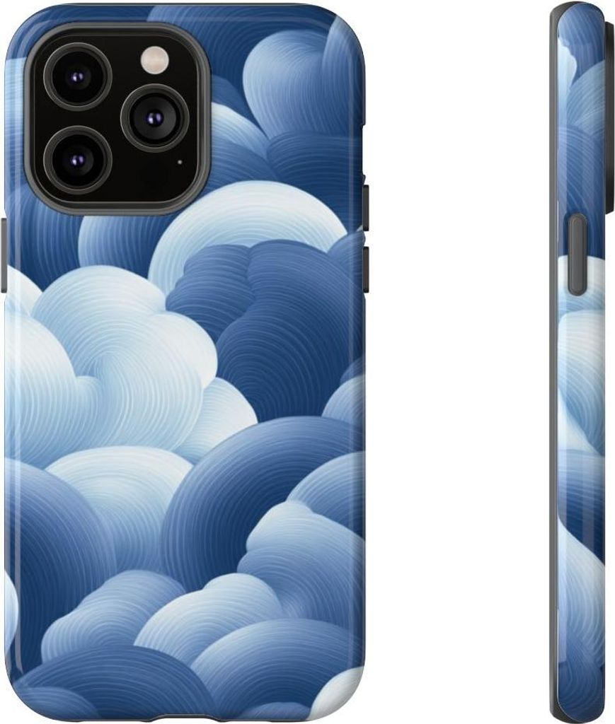 Blau-weißes Wolkenmuster – Hülle Kompatibel mit iPhone 14 Pro Max