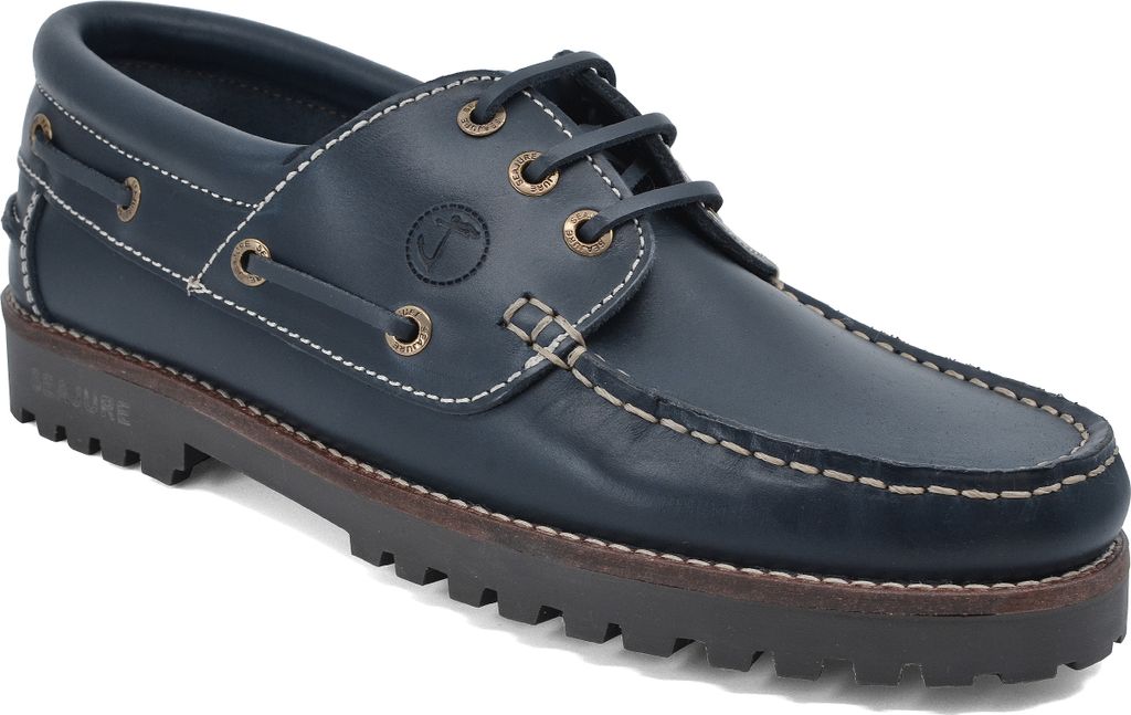 Herren Bootsschuhe Seajure Lubmin Marineblau Leder