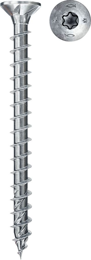 Fischer Power-Fast II 670130 Spanplattenschrauben 3.5 mm 16 mm T-Profil Stahl galvanisch verzinkt 1000 St