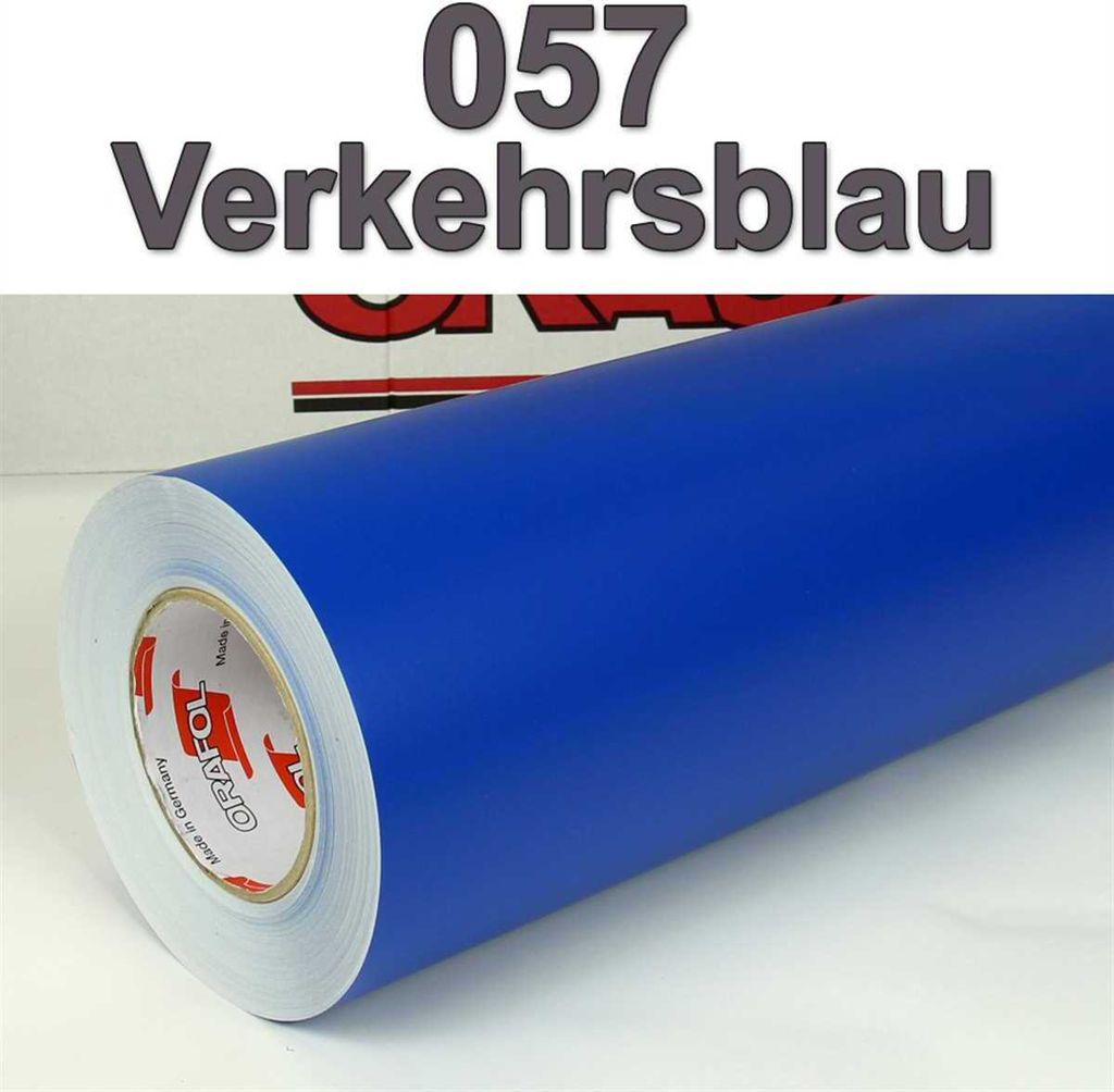 (6,65€/m²) Oracal Möbelfolie 057 Verkehrsblau Matt 63 cm Breite Laufmeterware selbstklebende Folie Plotterfolie Klebe Folie Oracal 631 matte ...