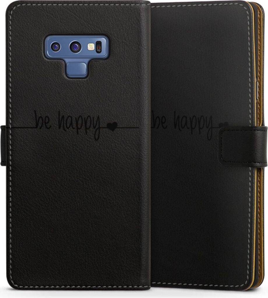 DeinDesign Klapphülle für Samsung Galaxy Note 9 Handytasche Lederhülle Tasche Glück Statement Motiv ohne Hintergrund