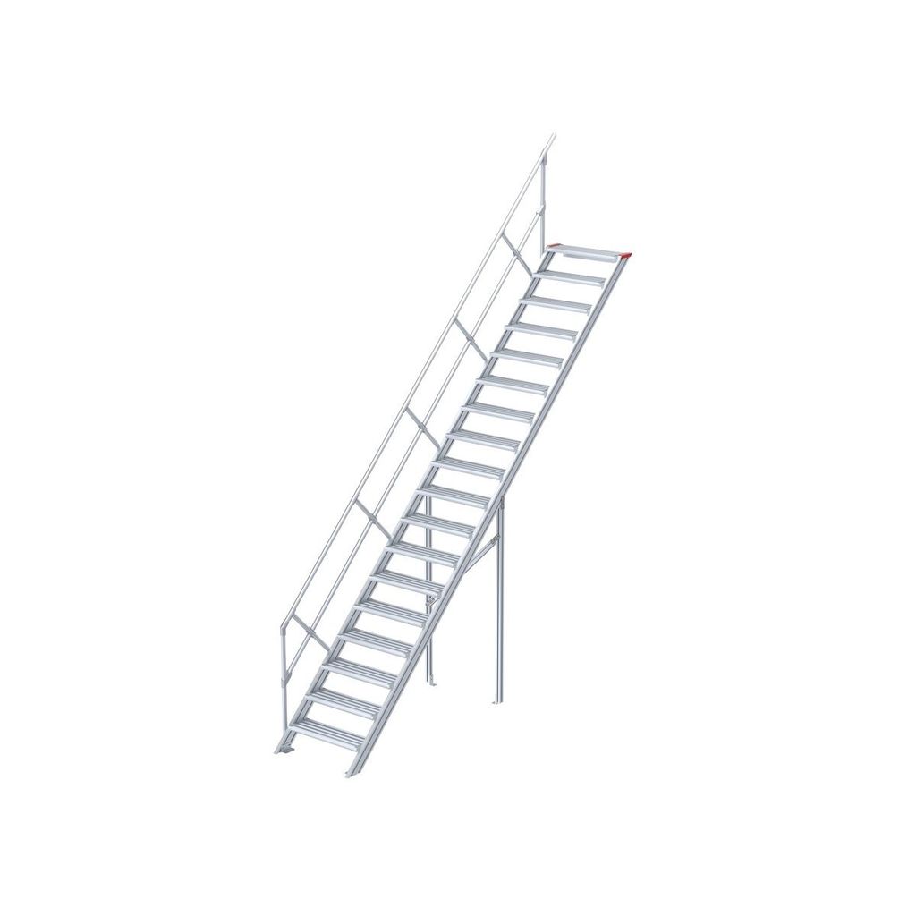 Euroline 510 Treppe 45° 1000mm Stufenbreite 18 Stufen Alu gerieft