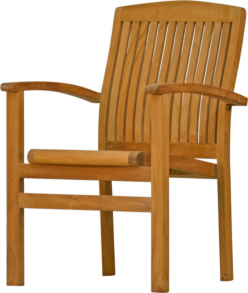Teakholz Sessel Brighton stapelbar Teak Stuhl aus Premium-Kernholz für Garten und Terrasse