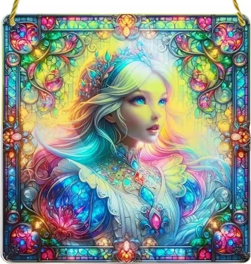 Sonnenfänger Fairy Girl Typ2 - Buntglas Fee für Ihr Zuhause KP31715