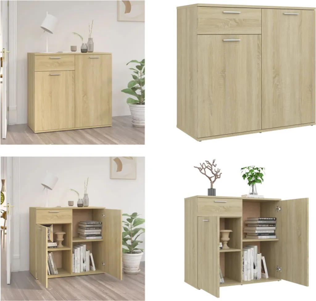 Credenza vidaXL Rovere Sonoma 80x36x75 cm - Mobiletto Design