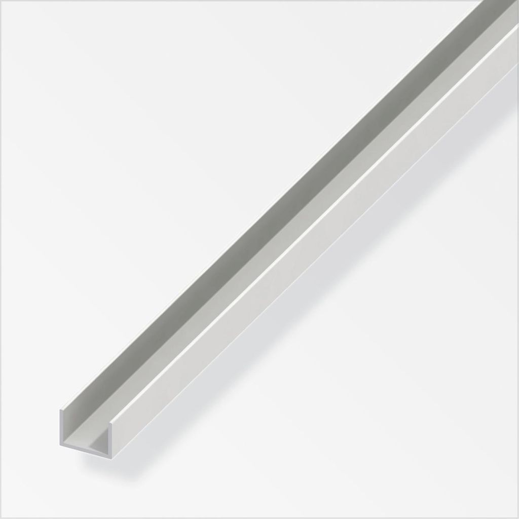 alfer U-Profil 2 m, 10 x 14 x 1 mm PVC (Kunststoff) glatt weiss