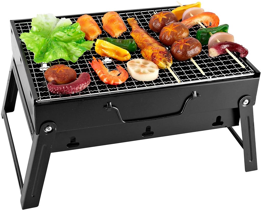 BQQ Tragbarer Klappgrill Holzkohlegrill Outdoor Camping Barbecue Grill Faltbar 