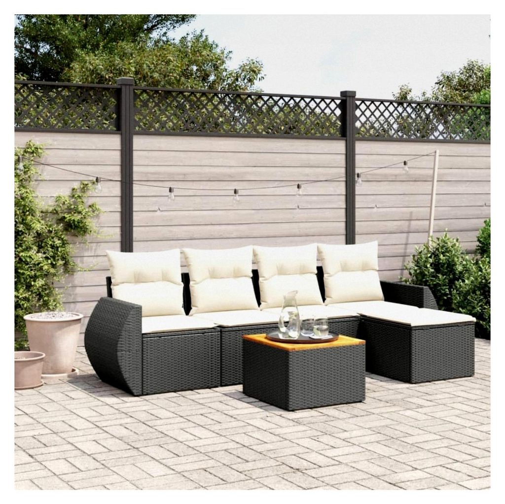 Gartenlounge Set, Bequemes Sitzerlebnis, Modulares Design, Poly Rattan, Sitzgruppe mit Kissen für den Garten