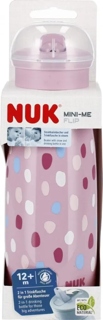 NUK Mini-Me Rosa 450 ml | Borraccia Antigoccia per Bambini 12m+ - Prezzo Offerta