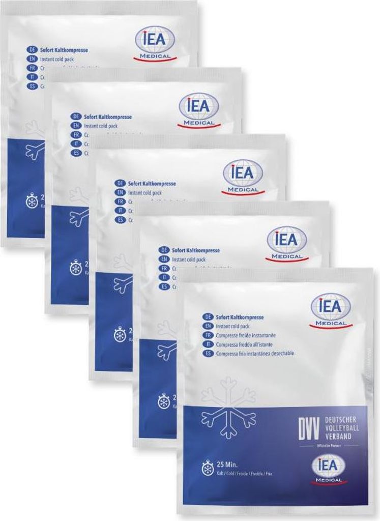 IEA Medical Sofort Kaltkompresse 5er Box - Kühlkompresse Erste Hilfe Sport
