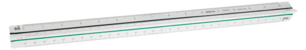 Dreikantmaßstab Architekt 1 Kunststoff 30cm weiß