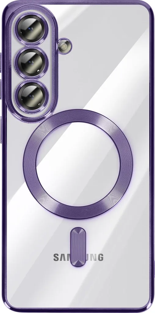 Custodia MagSafe Galaxy S26 Plus Avizar Antiurto Viola Bordo Cromato