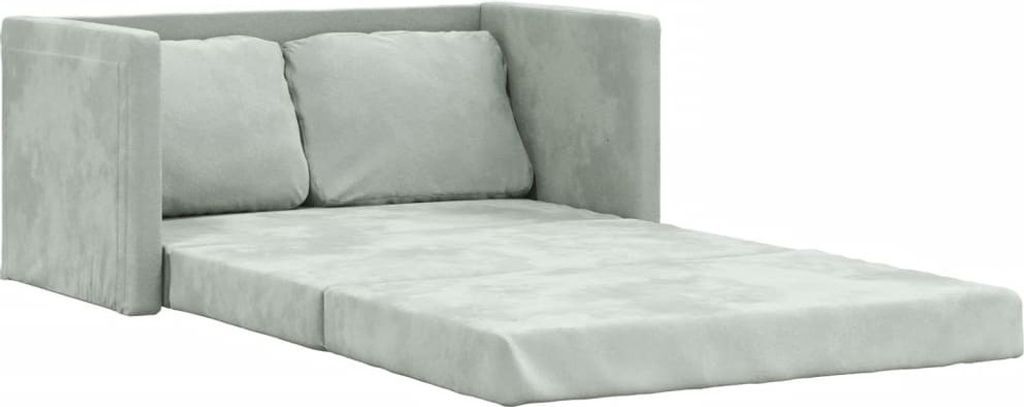 vidaXL Bodensofa mit Schlaffunktion Hellgrau 122x204x55 cm Produktbild 9