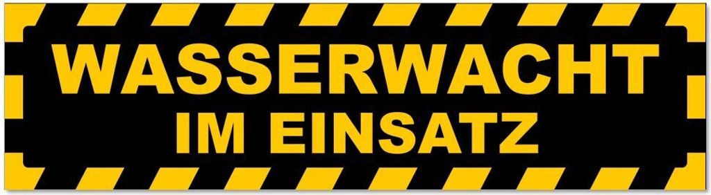 Kiwistar - Autoaufkleber - Gelb - Schwarz - 20 x 5,3 cm - Wasserwacht im Einsatz gestreift - Hinweis Aufkleber Sticker für Auto, Kfz, Fahrrad, PKW...