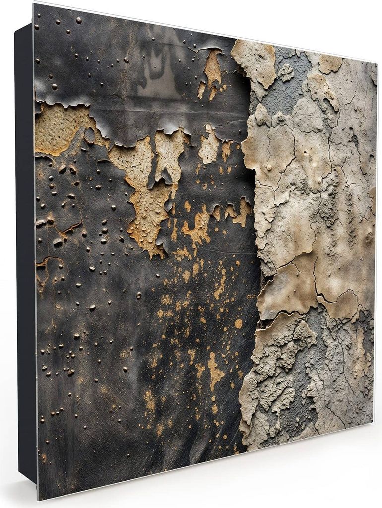 Nachbildung-Schlüsselkasten, Magnetpinnwand und Memoboard mit Glasfront Motiv Verwitterte Oberfläche