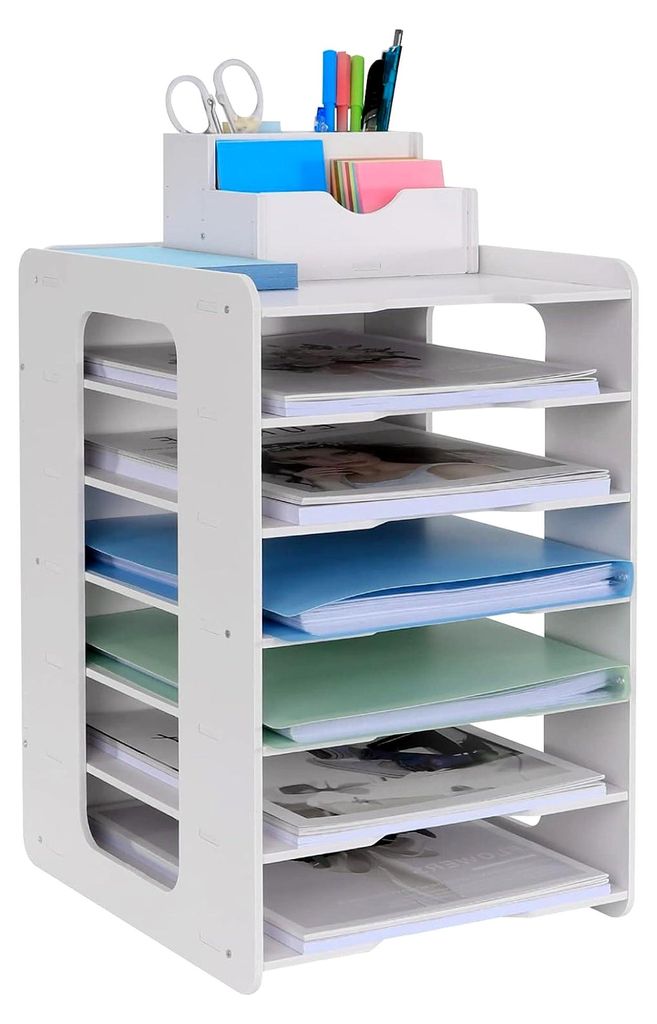 Briefablage, Papier-Organizer, Schreibtisch-Organizer, Dokumentenhalter, A4-Papierablagen für Zuhause, Büro, Schule, 7 Etagen