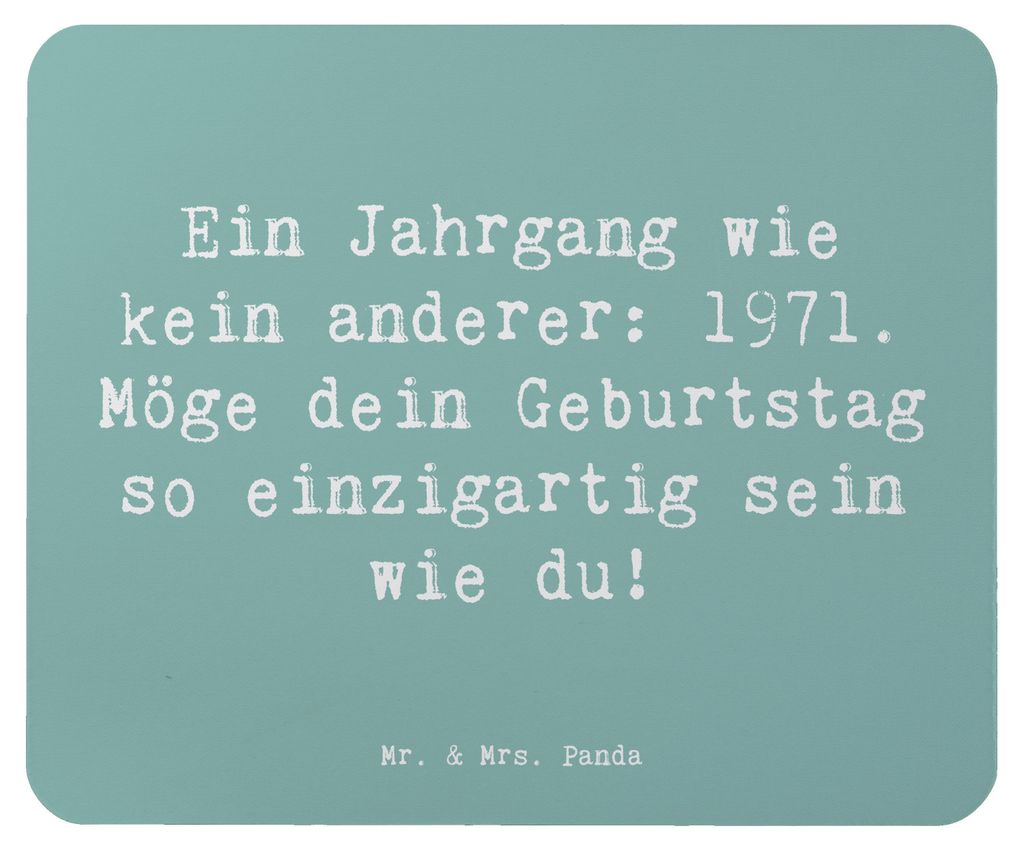 Mr. & Mrs. Panda Mauspad Spruch 1971 Geburtstag - Meeresbrise - Geschenk, laptop, Lebensfreude, computer mousepad, Alter, Mouse Pad, historische Ge...