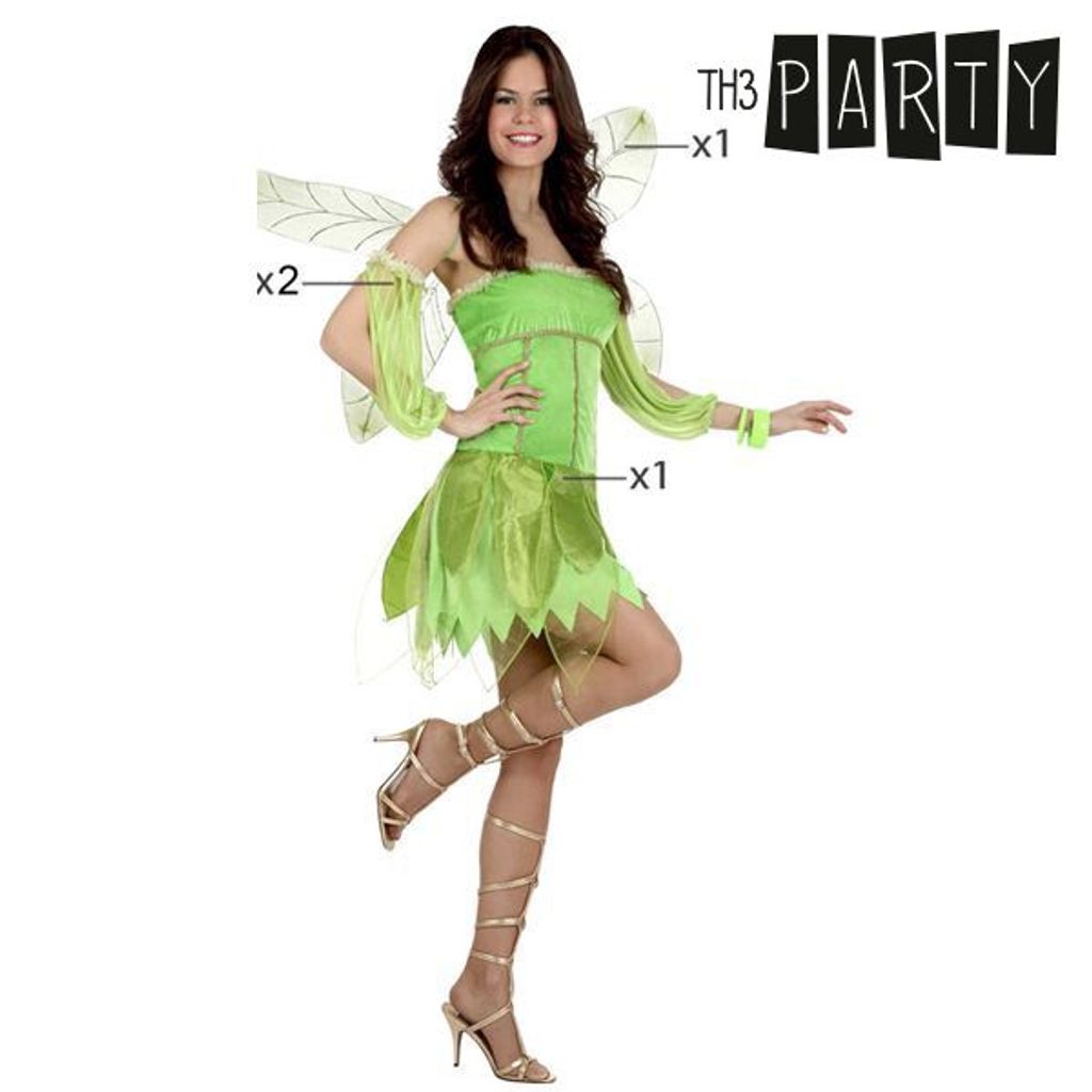 Feen-Kostüm Für Mädchen – Grünes Kleid Mit Flügeln, Gürtel & Haarreif (Karneval, Fasching)