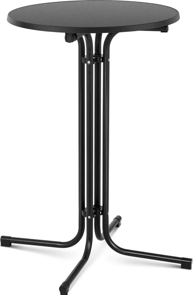 Table haute Royal Catering Ø 70 cm - Mange-debout pliable noir RC-FT-1