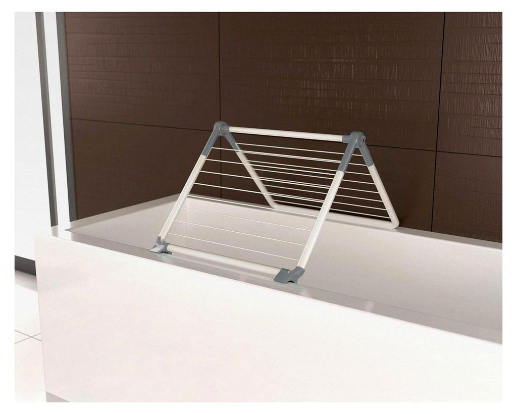 Wäschetrockner Superdry Wing Obsidian Grey (klappbarer Badewannentrockner, Trockenlänge 8,8 m, Wäscheständer für Dusche/Balkon, mit Kunststoff...