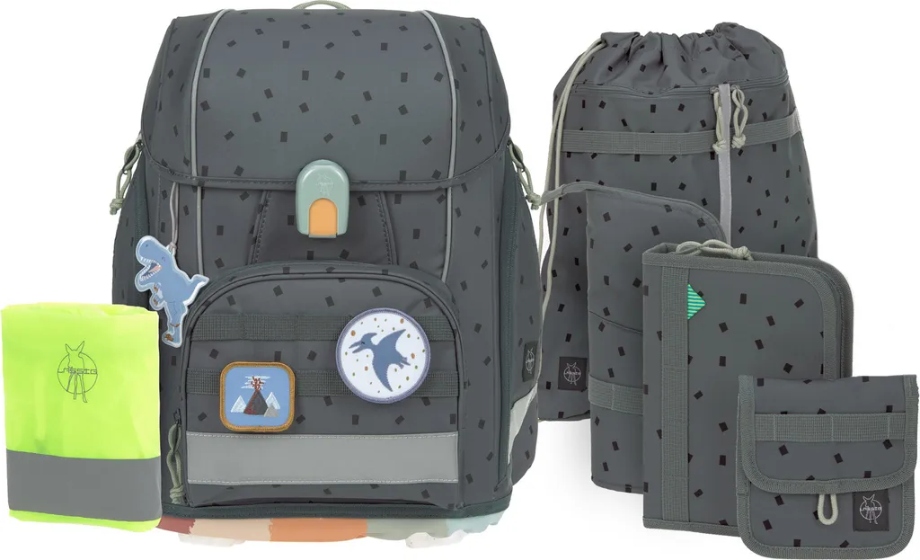Cartable Lässig Boxy Unique Speckles - Set Complet 7 Pièces Anthracite
