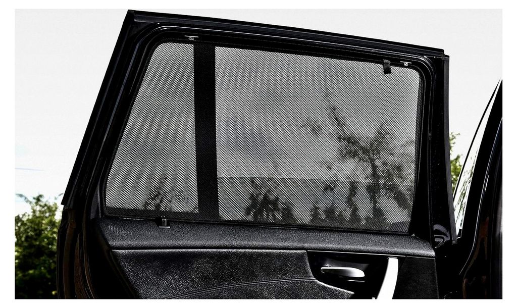 Satz Sonnenschutz für hintere Türen, passend für Ford Focus Kombi 2011-2018 (2-teilig), Schwarz