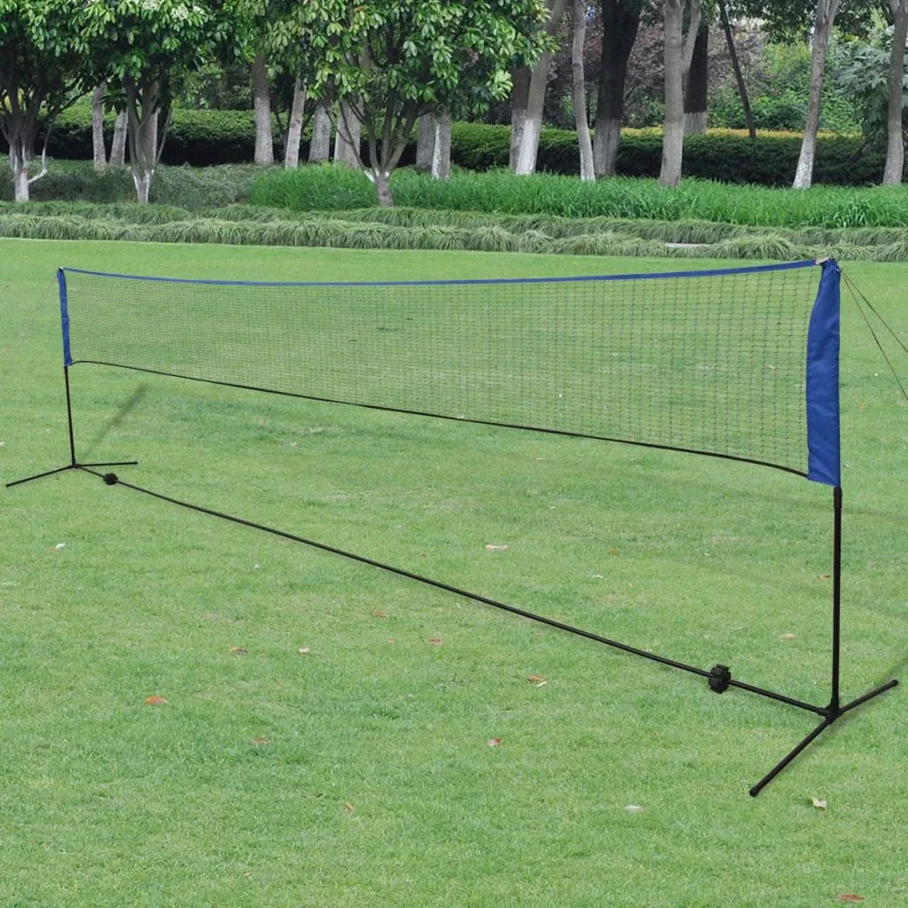 Filet de badminton vidaXL avec volants à ressort - Set de 600x155 cm