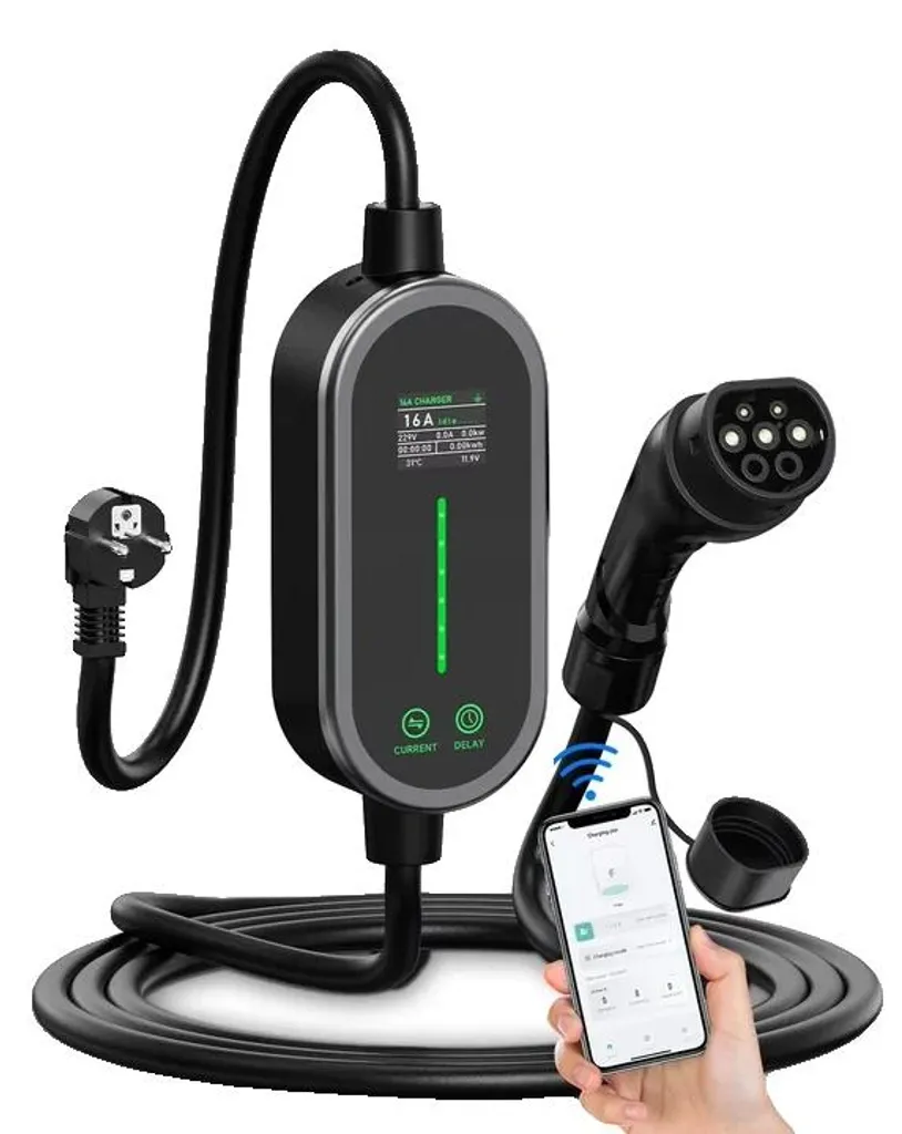 Borne de recharge mobile Type 2 courant réglable 5 mètres pour voiture EV