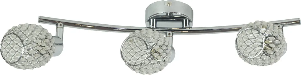 Lustre barre en cristal et chrome design moderne 3 lumières G9 CLEAR