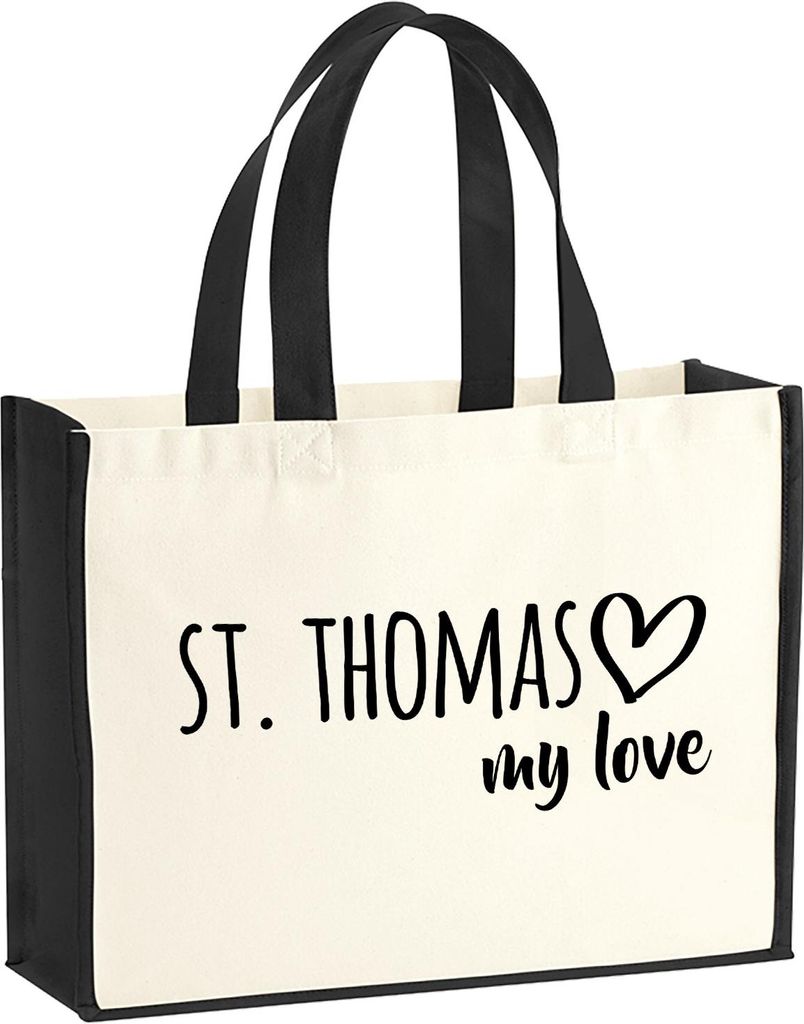 Huuraa Jutetasche St. Thomas my love 21 Liter Black Jute Produktbild 
