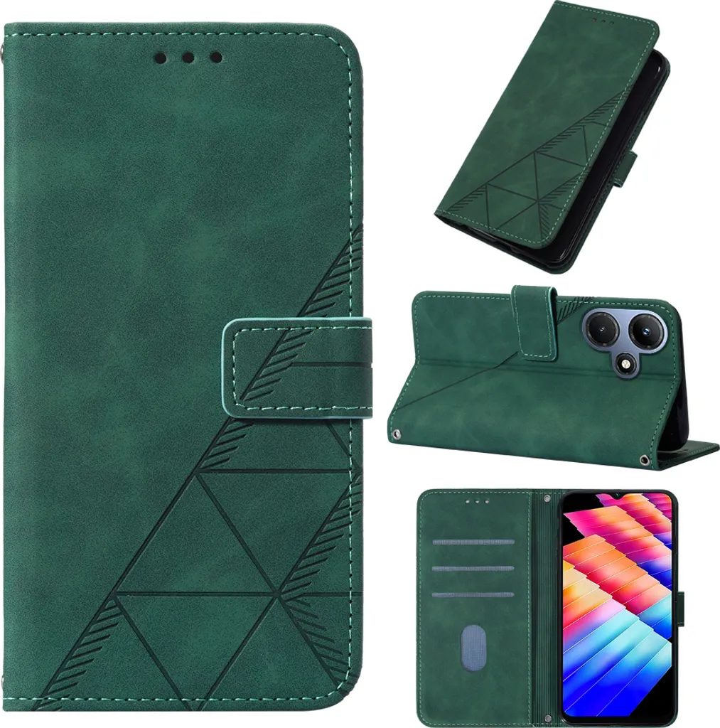 Cover Portafoglio Infinix Hot 30i Verde X669 Anti-Urto con Stand