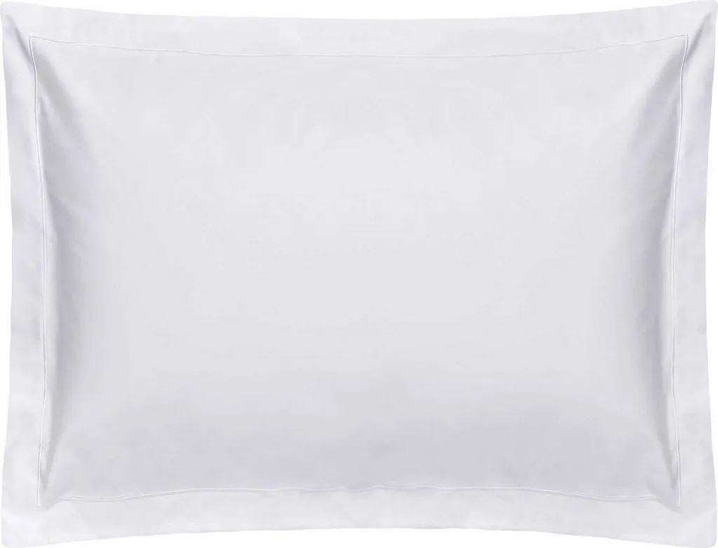 Taie d'oreiller 1000 fils en satin de coton haute qualité Oxford Blanc