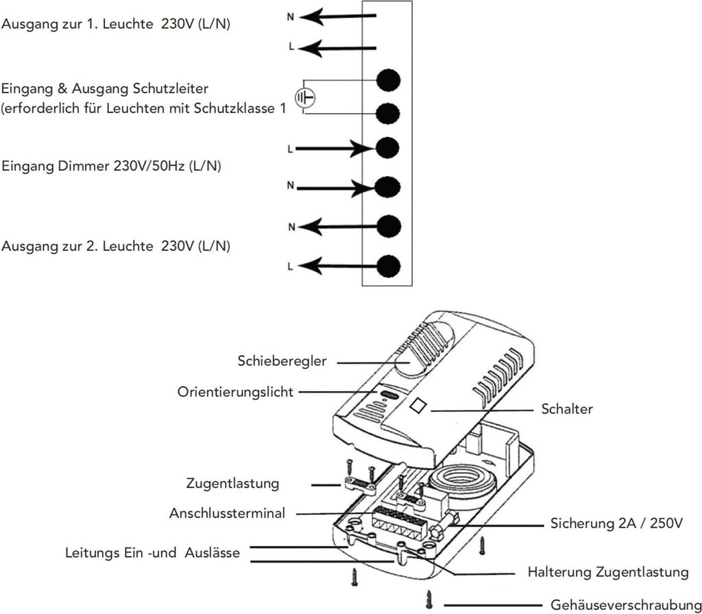 Fußdimmer für Halogen und LED m.Schalter 230V 75-300W Produktbild 
