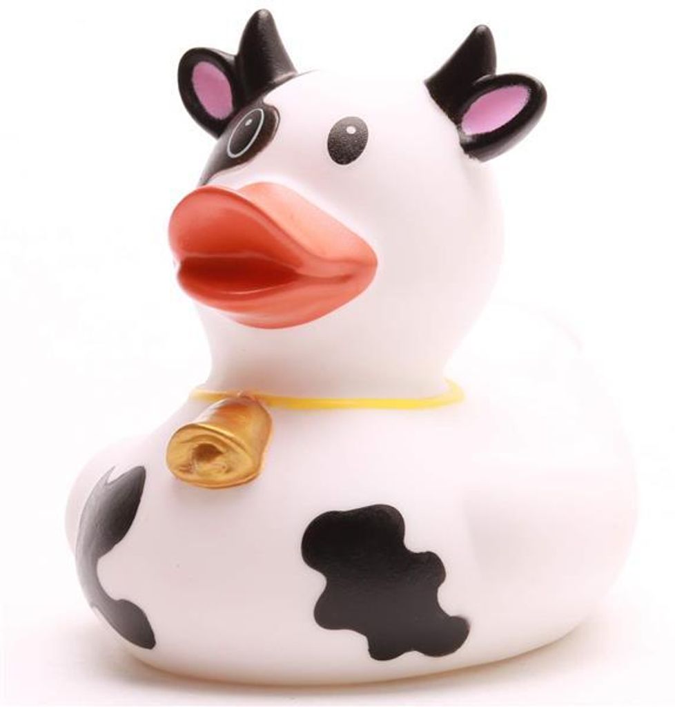 Badeente Kuh schwarz weiß Vinyl 8 cm Produktbild 