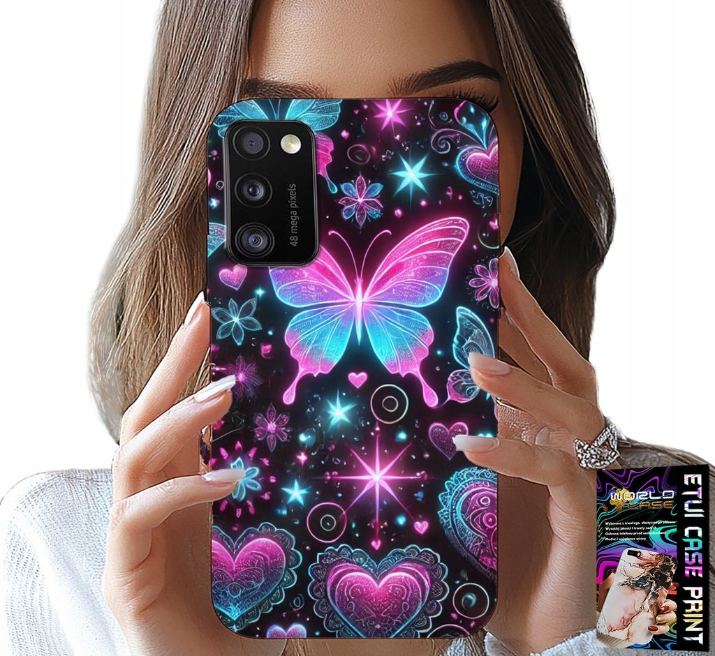 Etui Für Samsung Galaxy A41 - Farbenfrohe Schmetterling Herz Mode Designs Fall