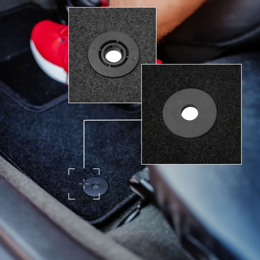 Tappetini Golf 7 Velluto Nero Set Completo 4 Pezzi - Agganci Inclusi - 3