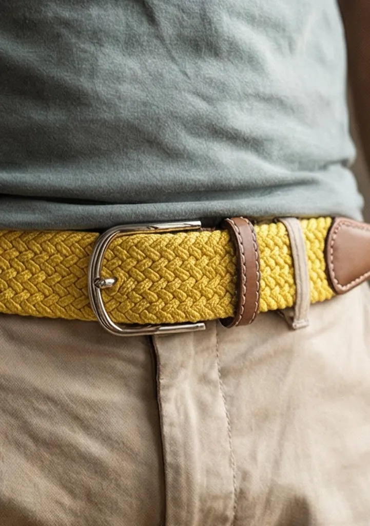 Cinturon Intrecciato Elastico Per Uomini Donne Cintura Elastico Estensibile Cintura Lavoro Casual Tattico Tessuto Nylon Regolabile Vita Giallo Senape, giallo, Adaptable