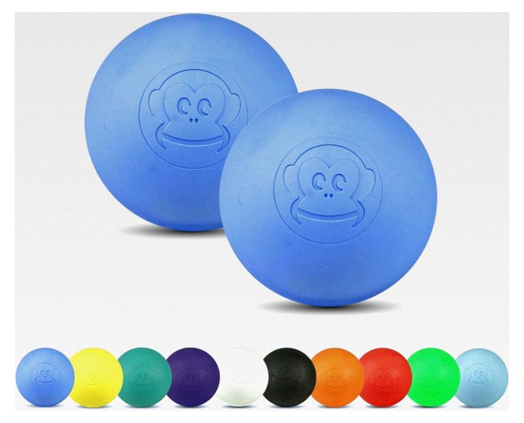 Massageball Original - Lacrosseball 2er Set aus Hartgummi, 6 x 6 cm, geeignet für Triggerpunkt- und Faszienmassage sowie Crossfit