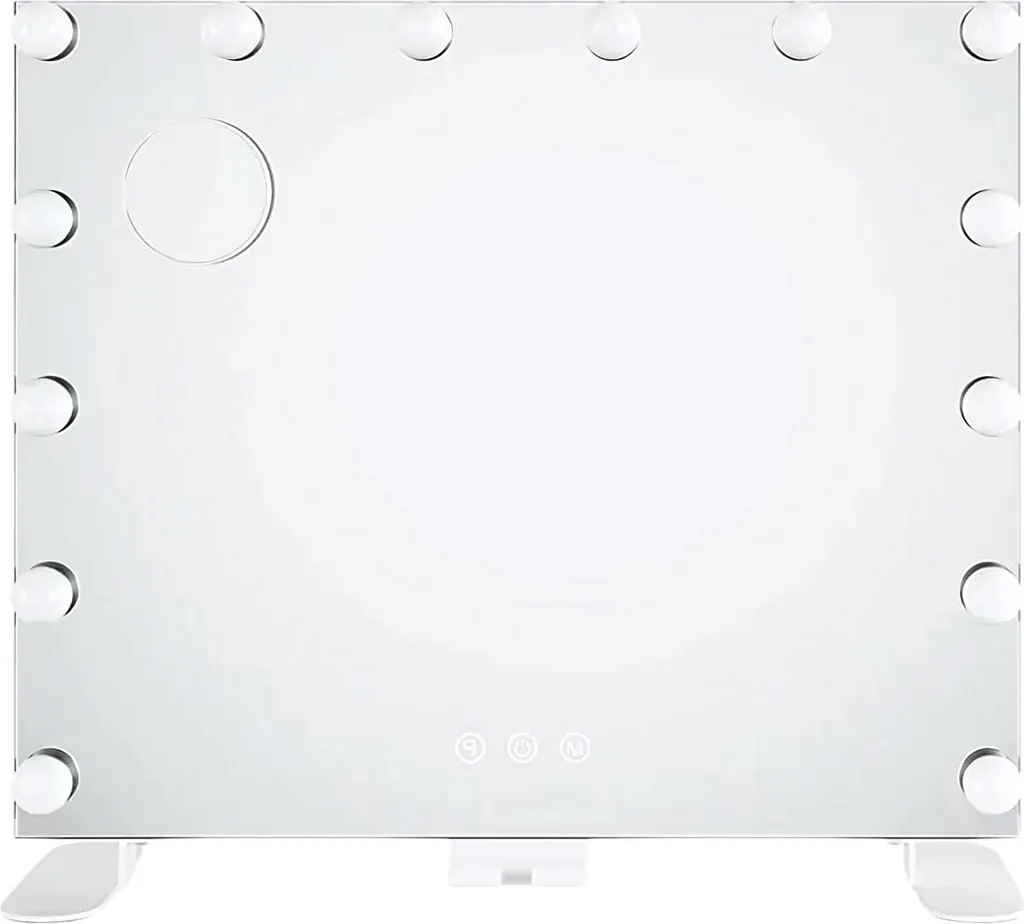 Miroir Hollywood mural anti-ombres avec 14 LED pour coiffeuse 60x50