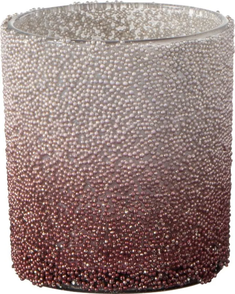 Porte-bougie Verre Rouge et Champagne Bicolore J-Line Petit Format