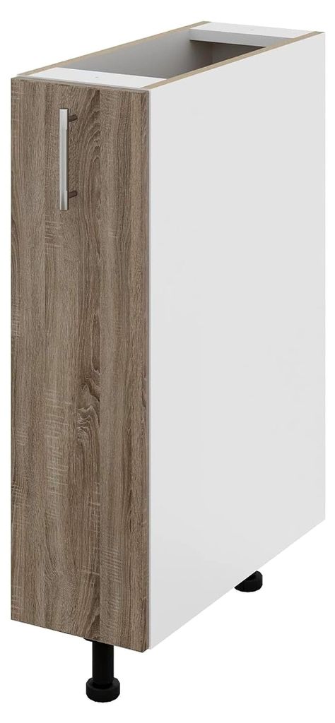 Küchenschrank Unterschrank Jolly Karo, Dunkle Sonoma Eiche/Weiß, 20 x 50 x 80 cm, modular, melaminbeschichtet